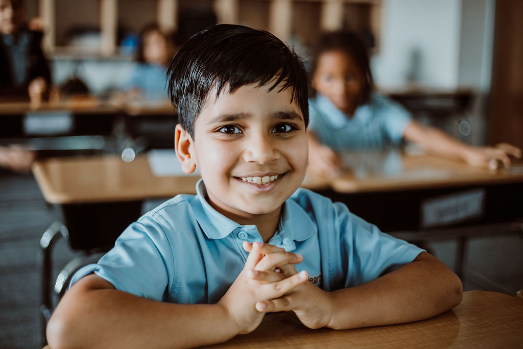 boy student at desk